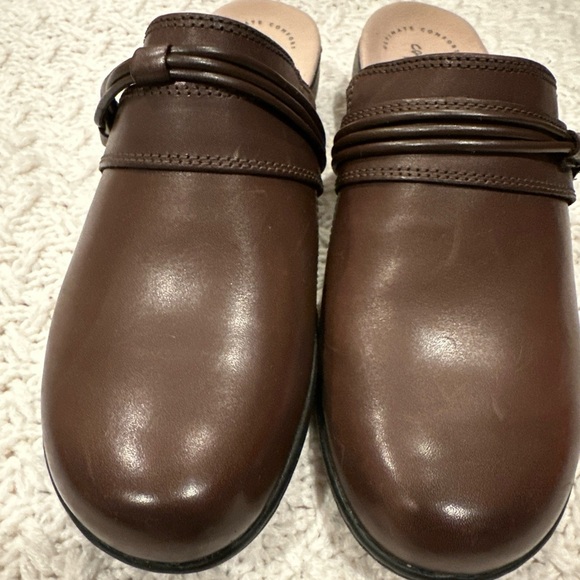 COLLECTION BY CLARKS WOMENS  LEISA CLOVER DARK BROWN LEATHER 8. 5 W NEW - Picture 1 of 7